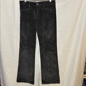 Banana Republic Dark Gray Flare Women's Velvet small cordoroy pant. Size 29.